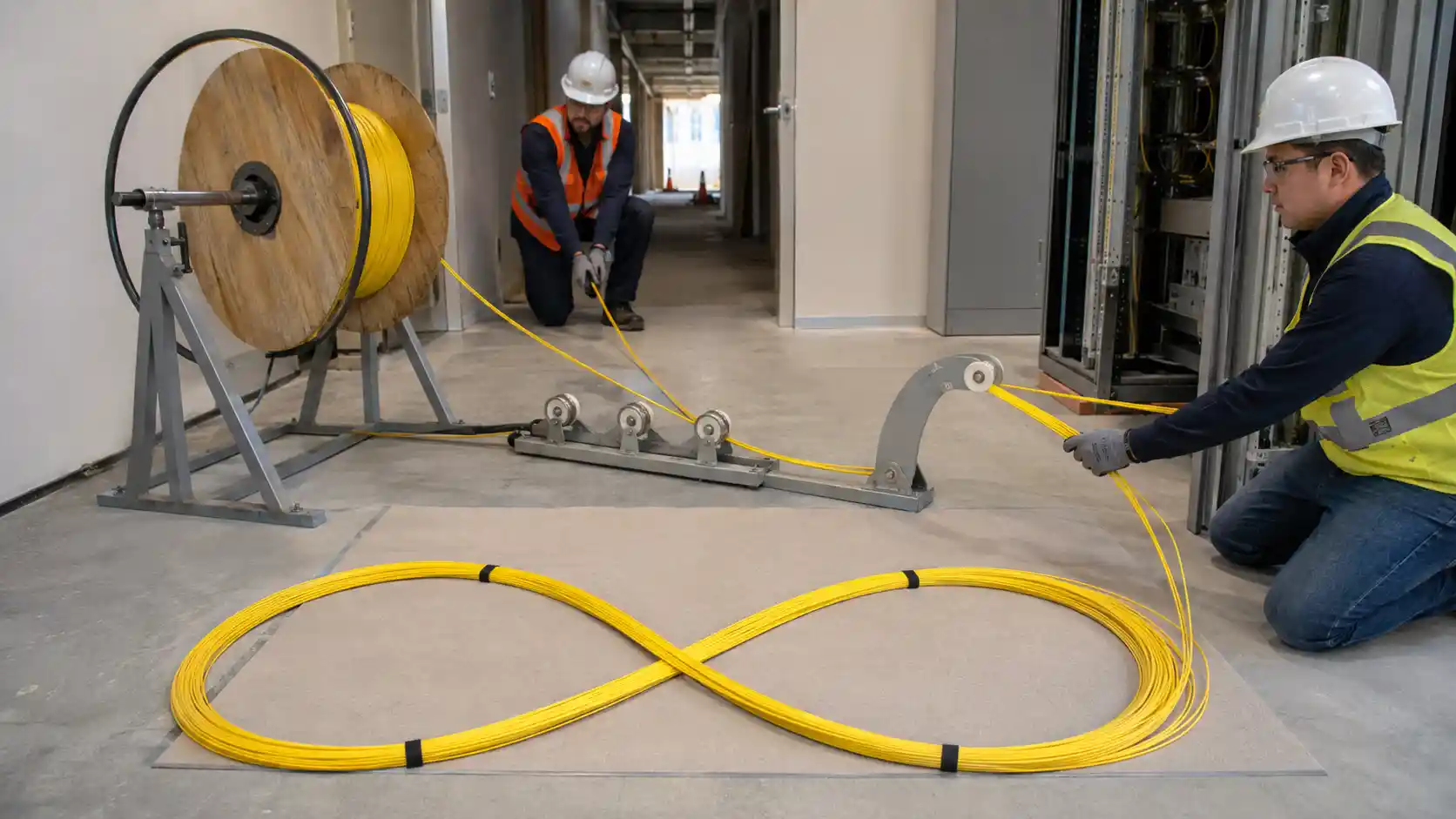 Proper fiber optic cable handling during installation Proper fiber optic cable handling during installation